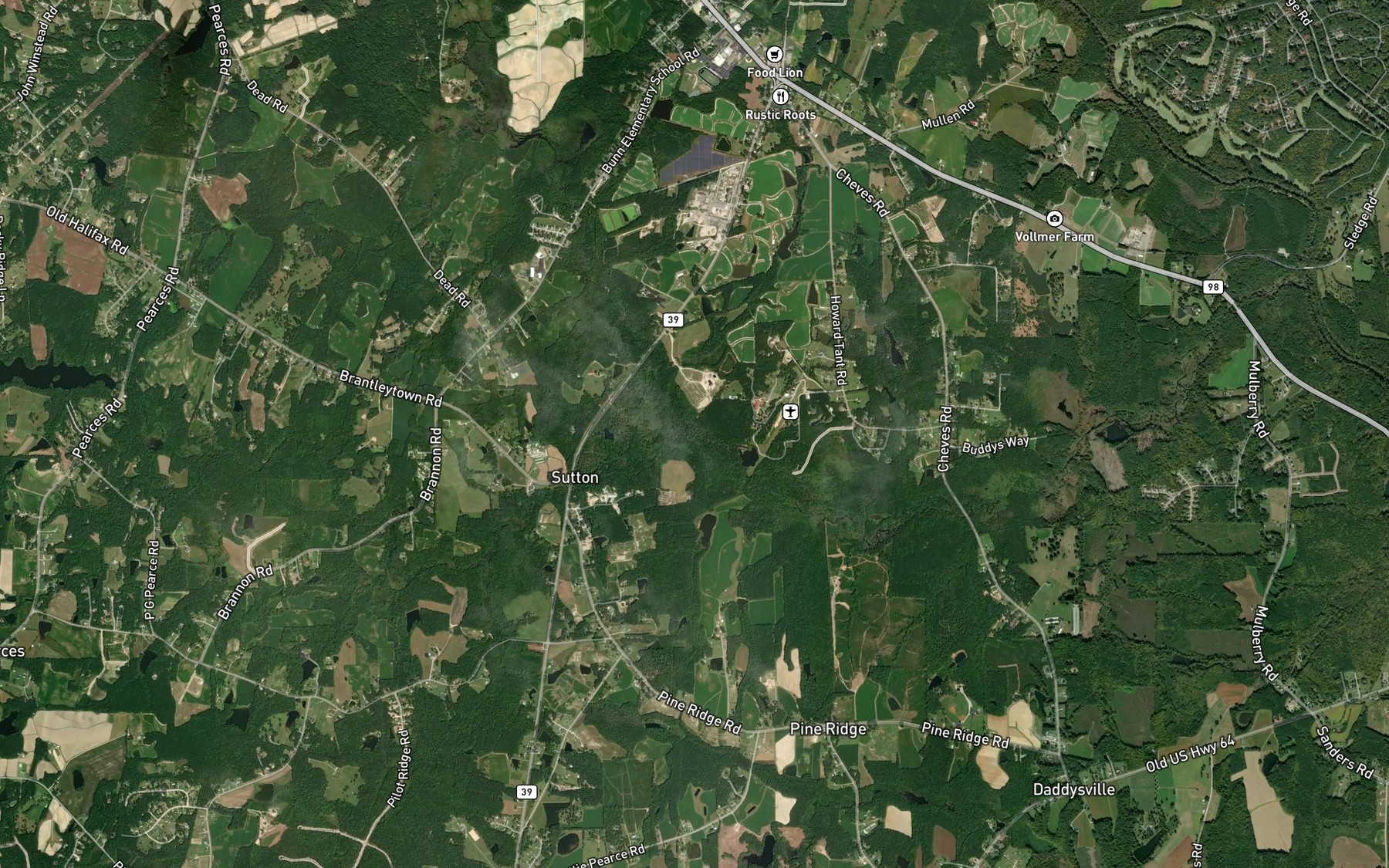 Satellite map of the Norris Creek