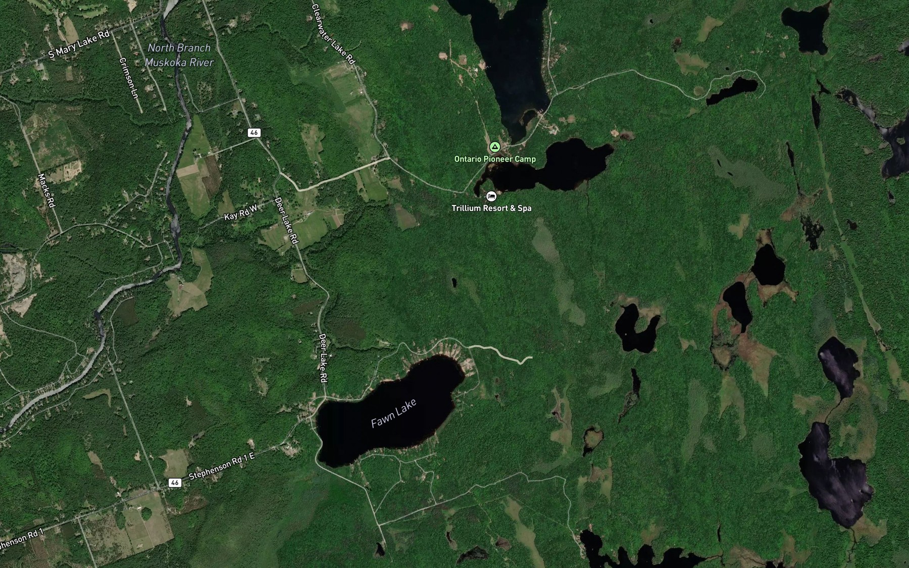 Satellite map of the Artie Lake