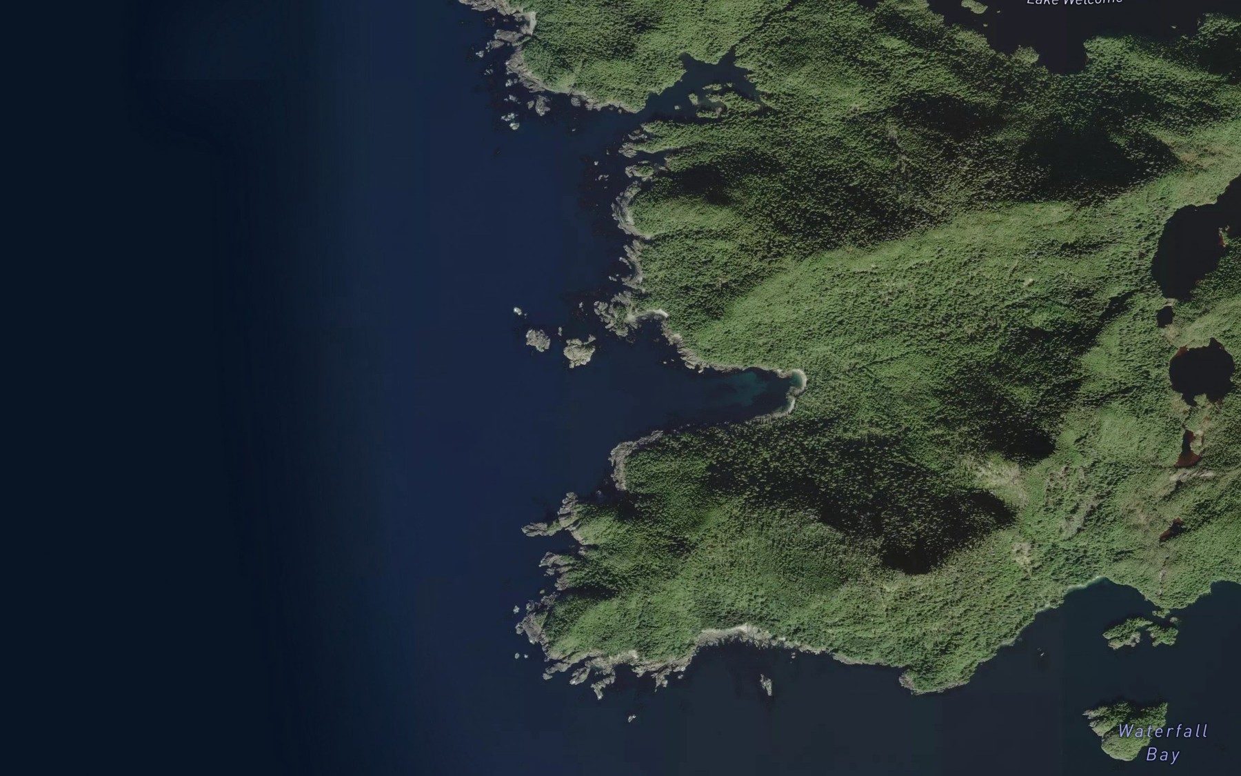 Satellite map of the Augustine Bay