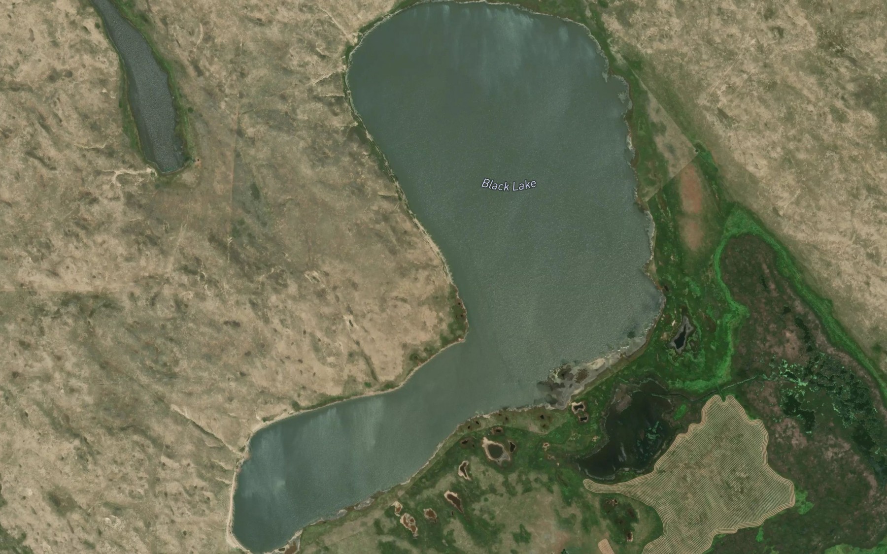 Satellite map of the Black Lake