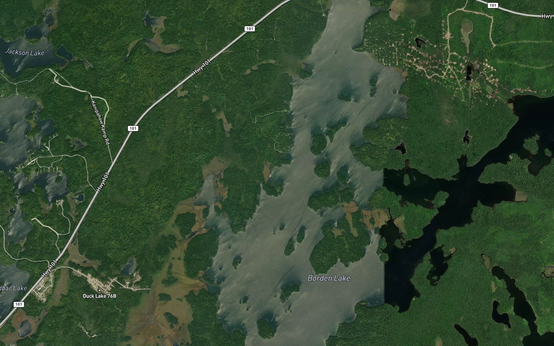 Satellite map of the Heckler's Bay