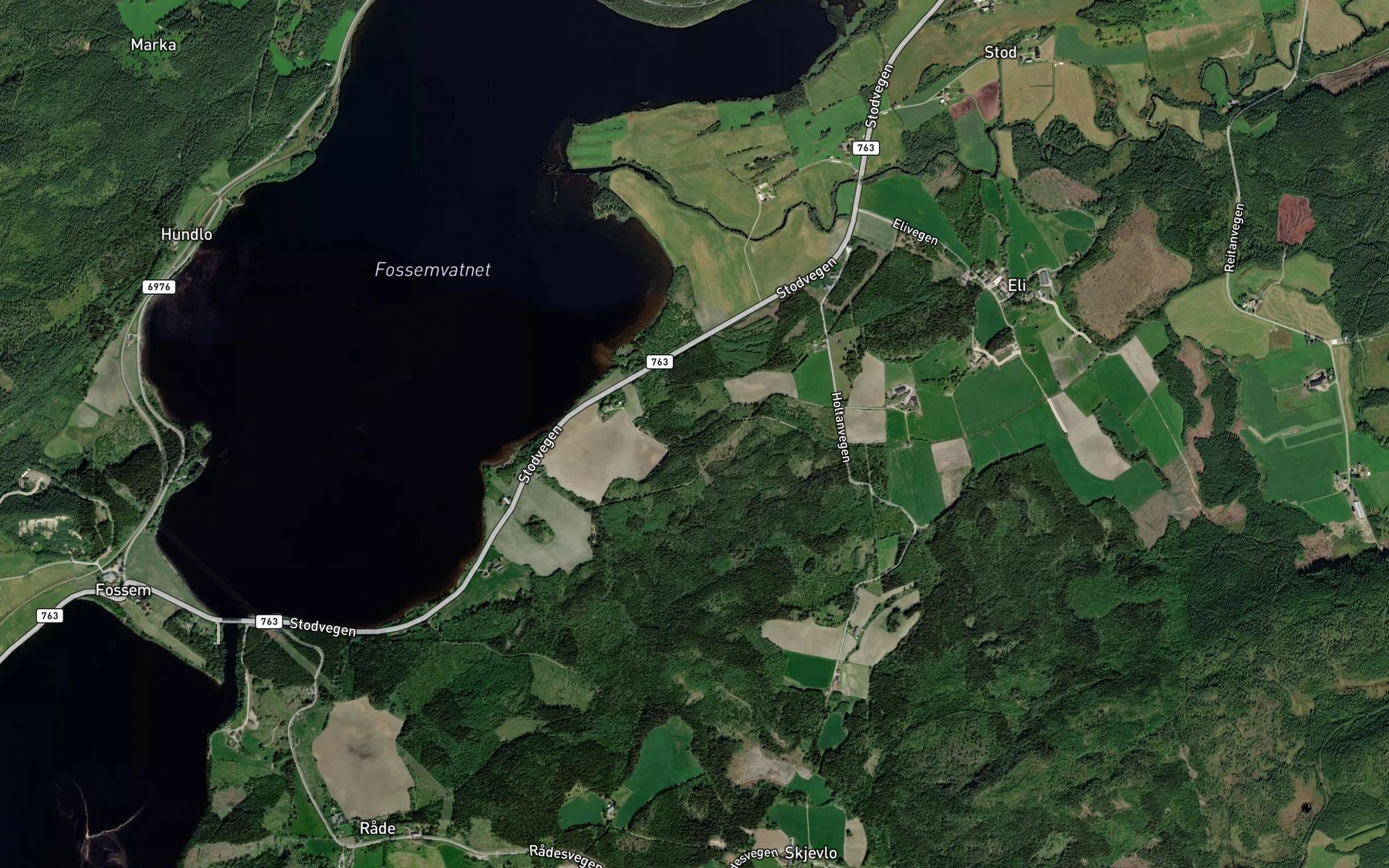 Satellite map of the Strandabekken