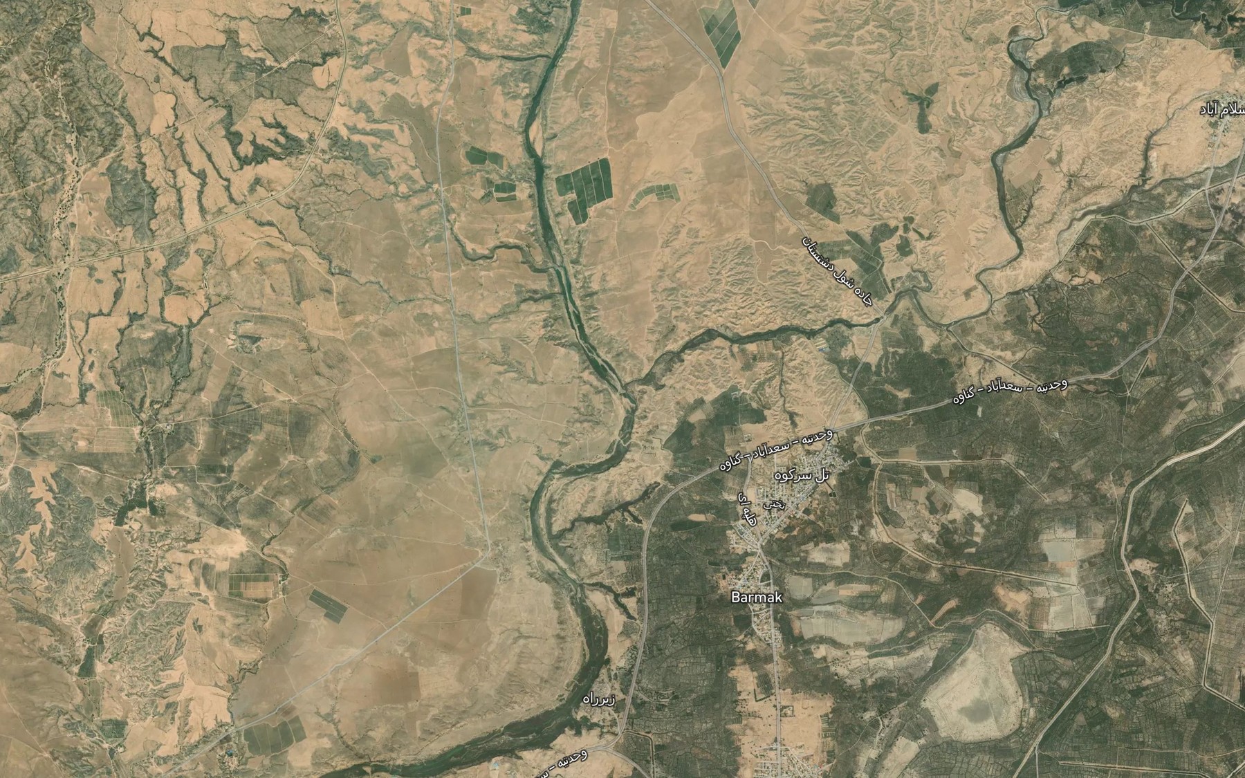 Satellite map of the Rudkhaneh-ye Shur Gol Shang