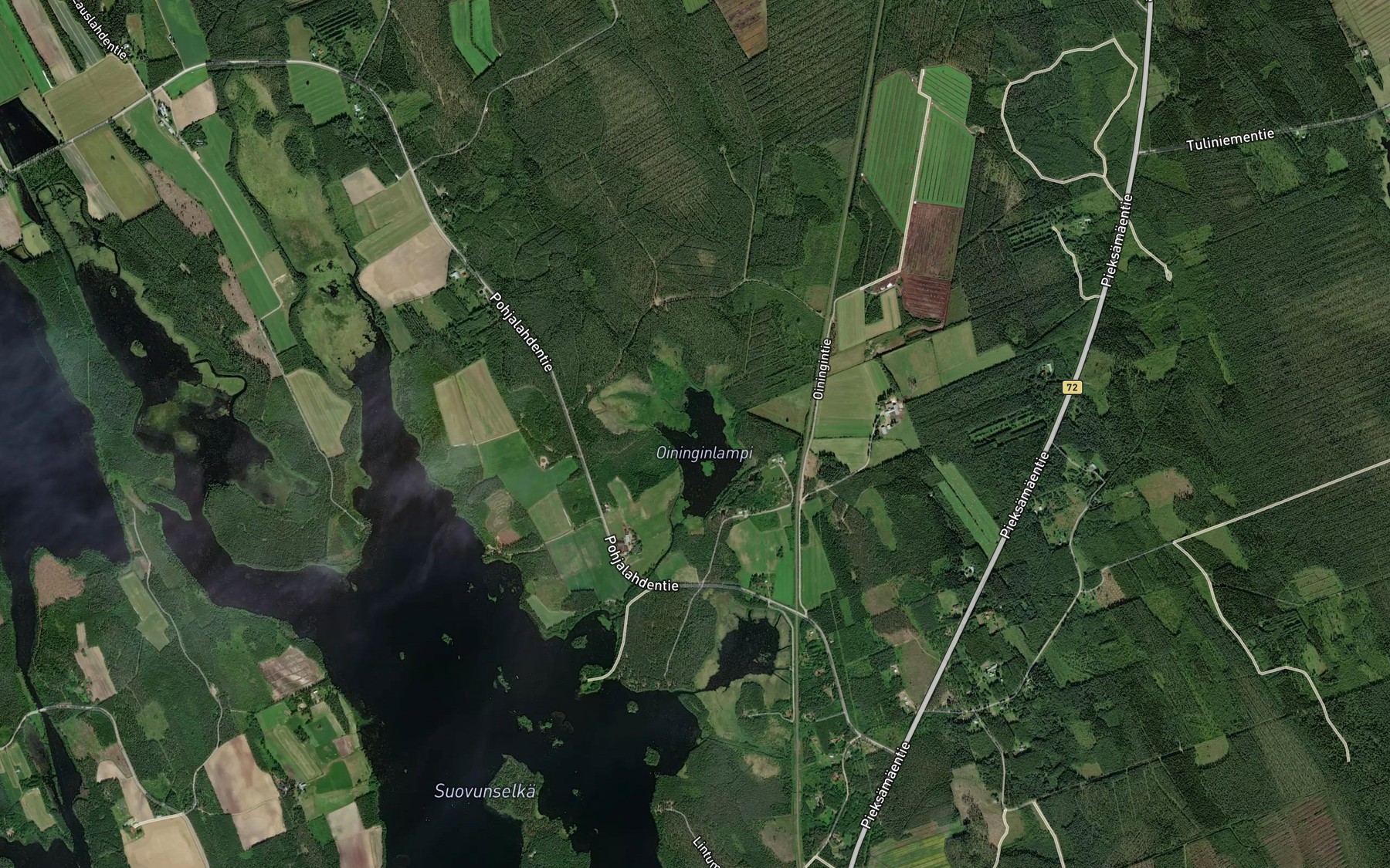 Satellite map of the Oininginlampi