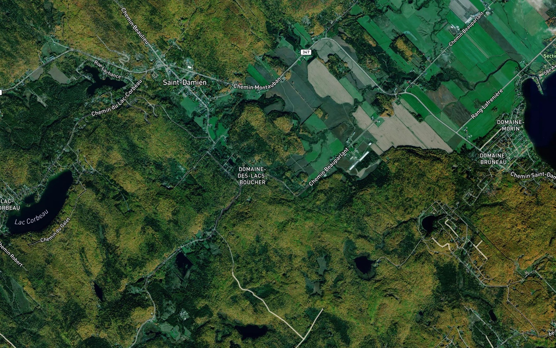 Satellite map of the Lacs Boucher