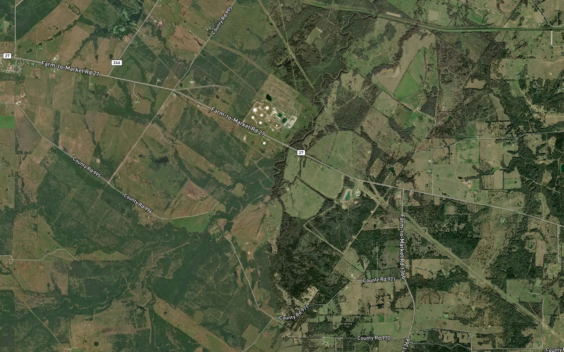 Satellite map of the Rocky Branch