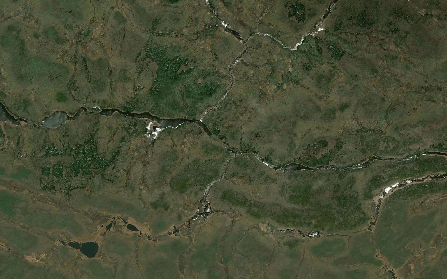Satellite map of the Hugh Hill Rapids