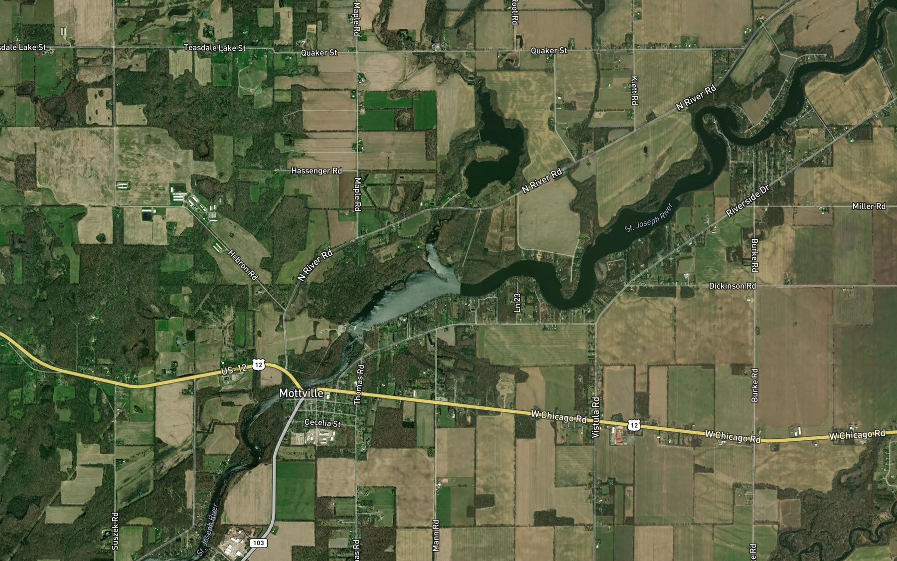 Satellite map of the Mill Creek