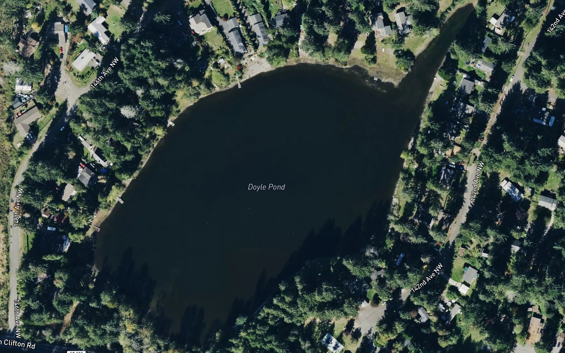 Satellite map of the Doyle Pond
