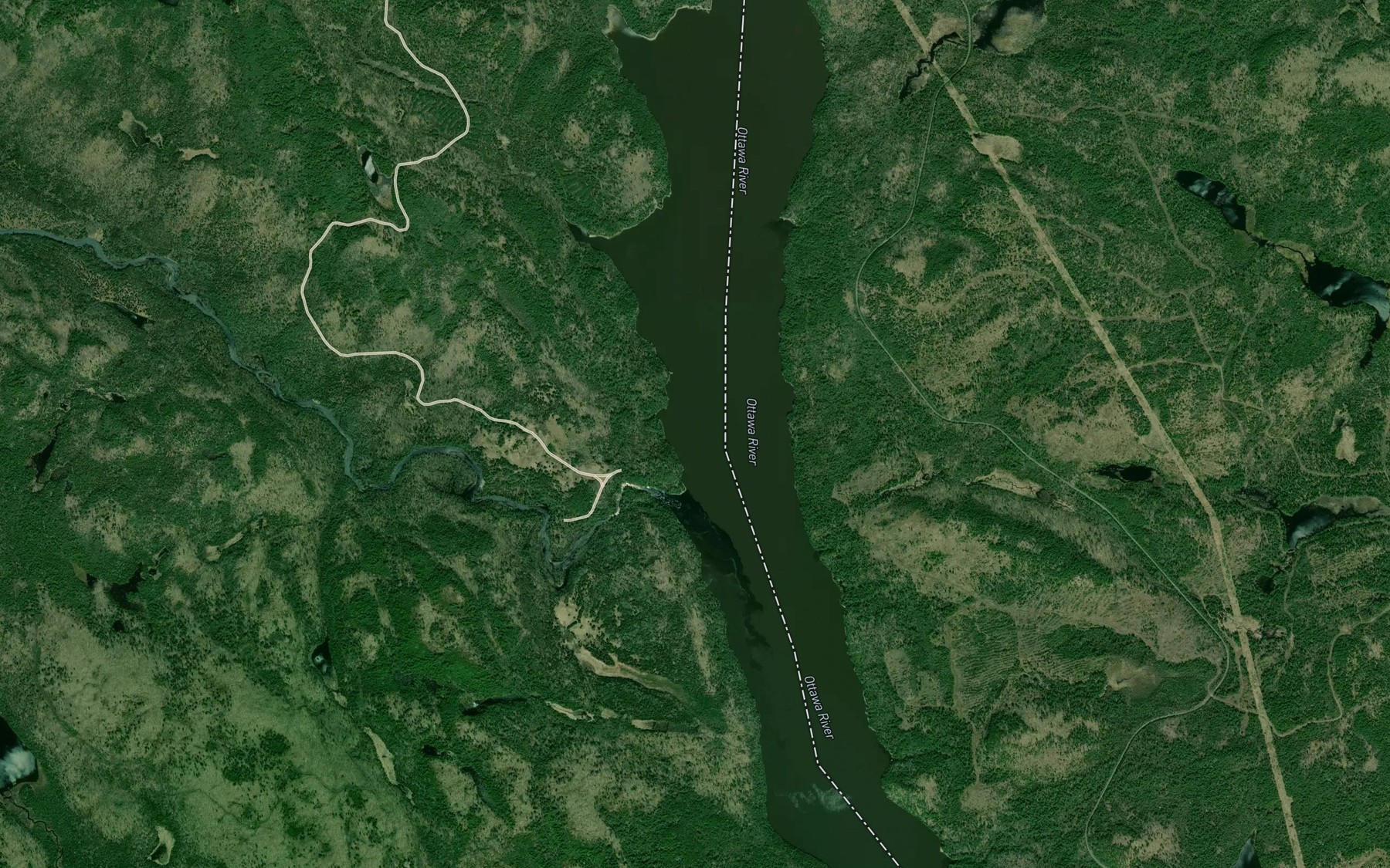 Satellite map of the Jocko River