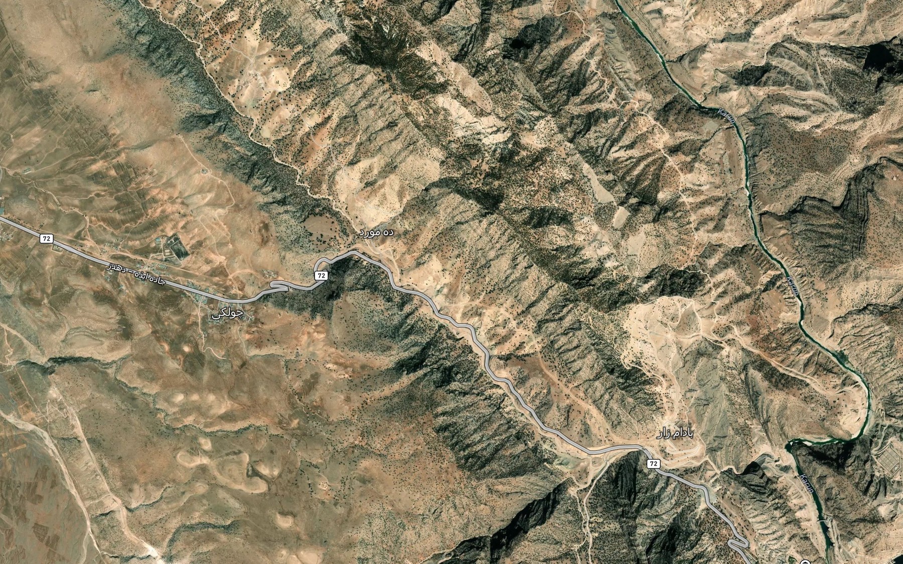 Satellite map of the Cheshmeh-ye Khatun