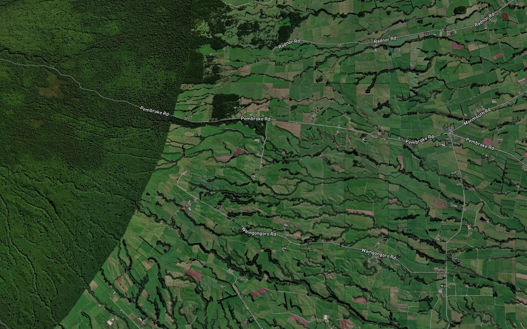 Satellite map of the Paetahi Stream