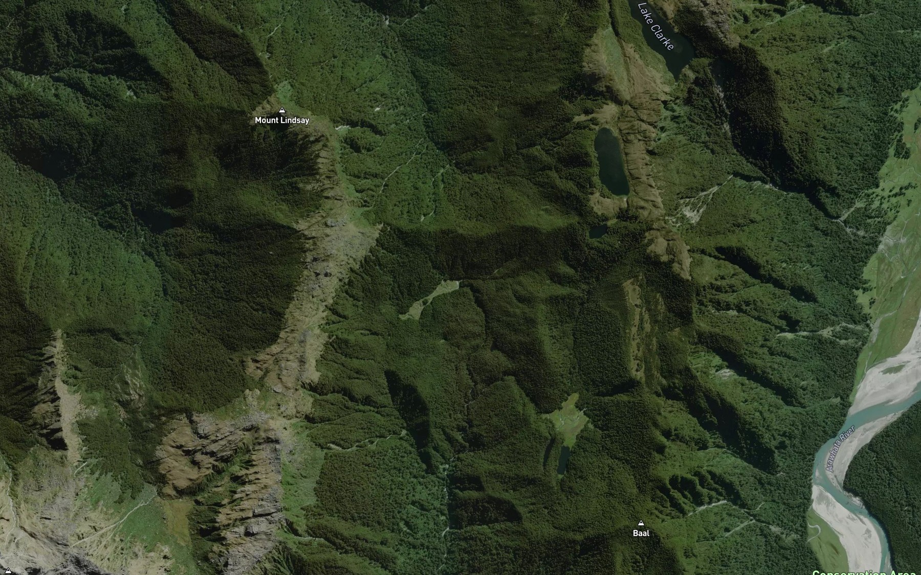 Satellite map of the Loop Creek