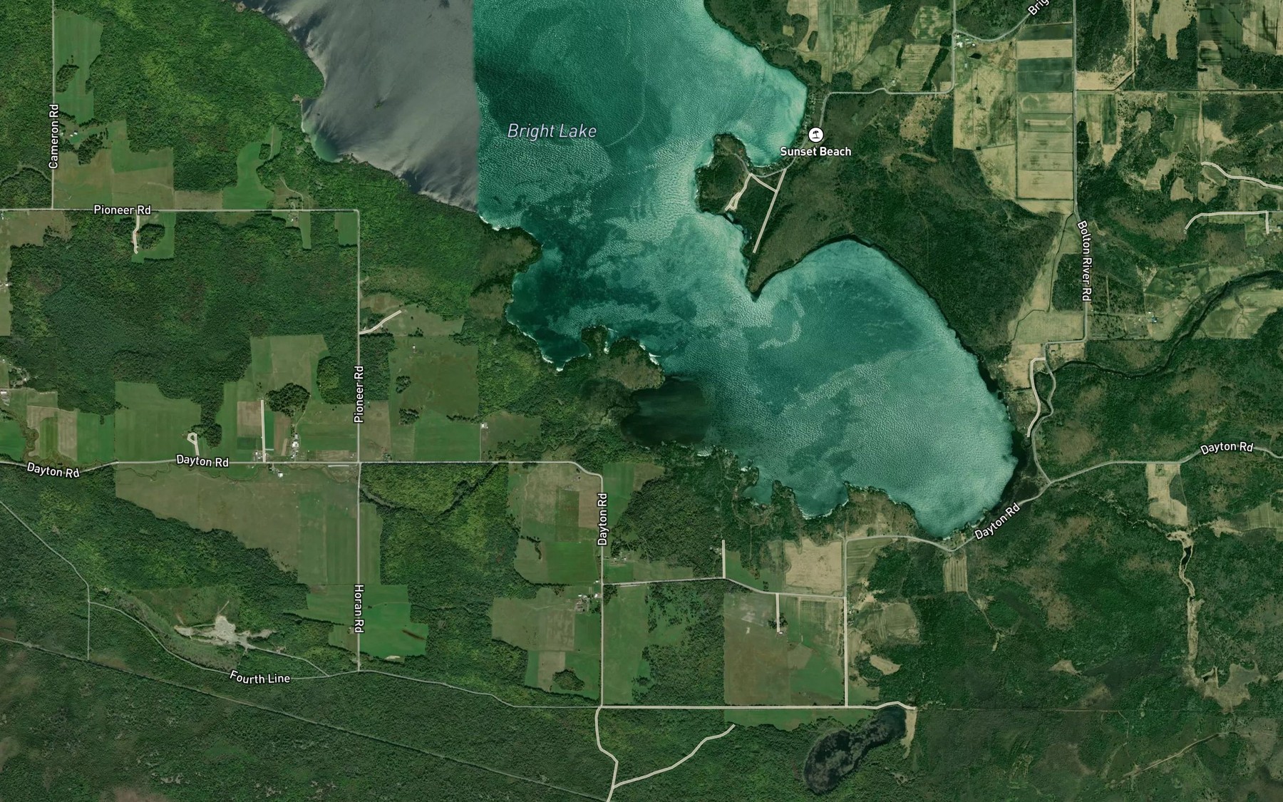 Satellite map of the Pickerel Creek