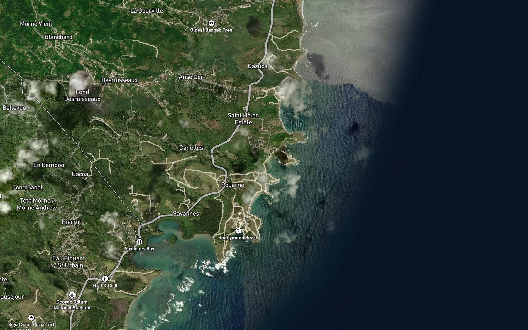 Satellite map of the Canelles River