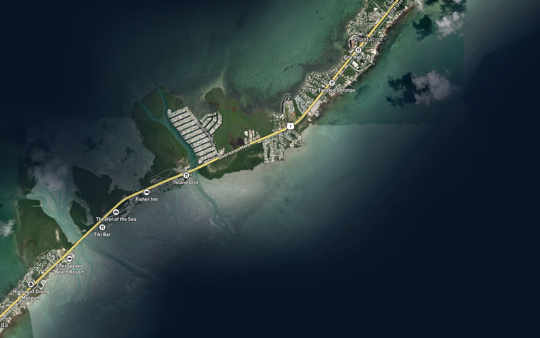 Satellite map of the Treasure Harbor