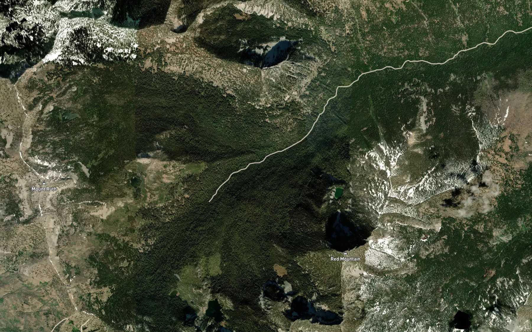 Satellite map of the North Fork North Powder River