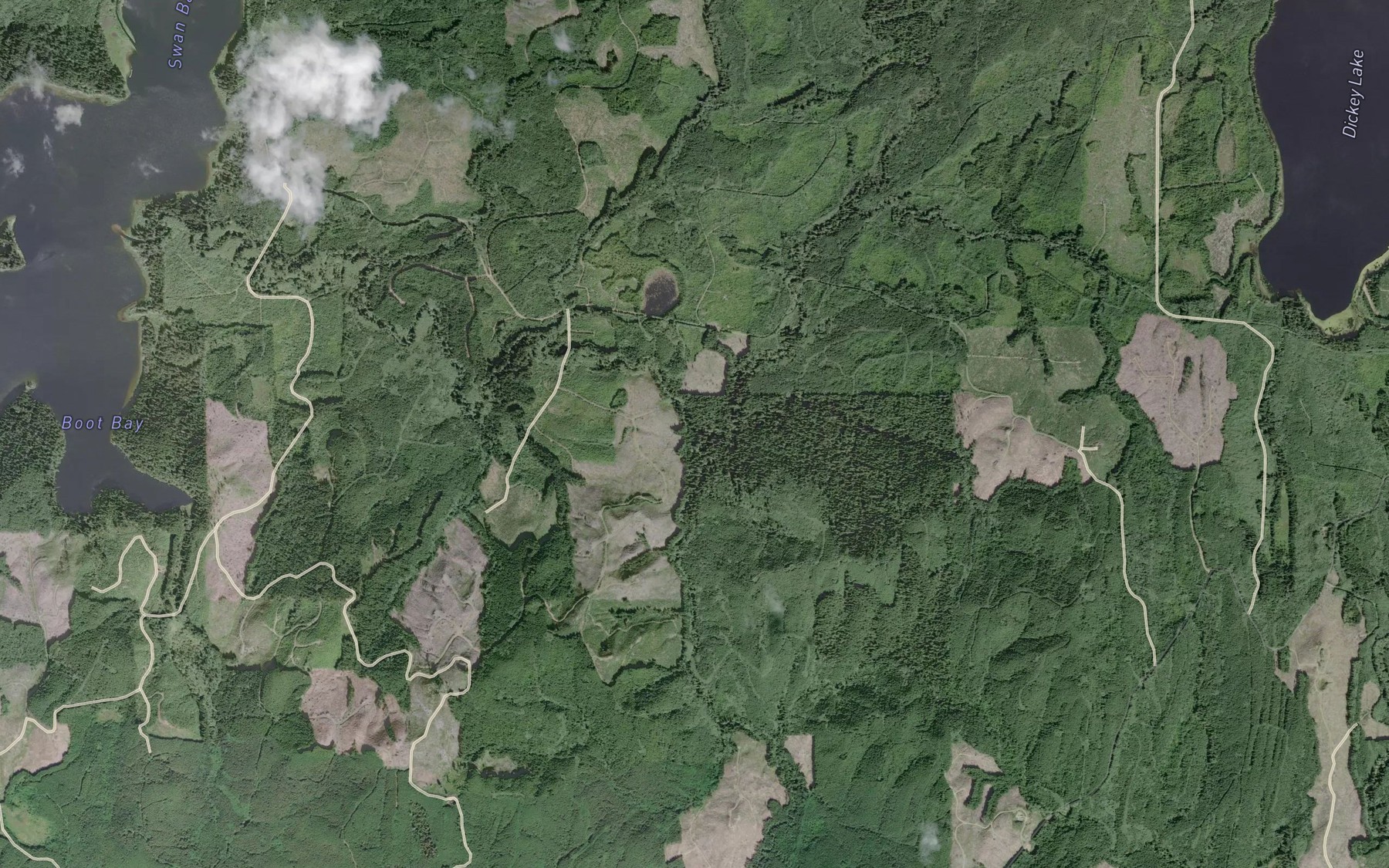 Satellite map of the South Fork Crooked Creek