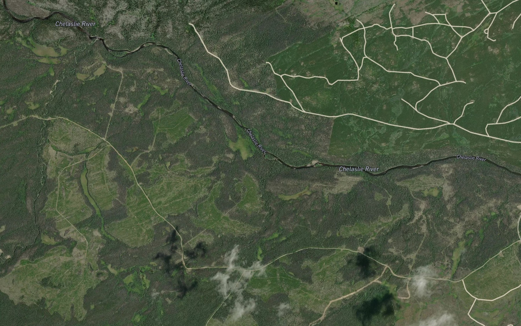 Satellite map of the Belzile Creek