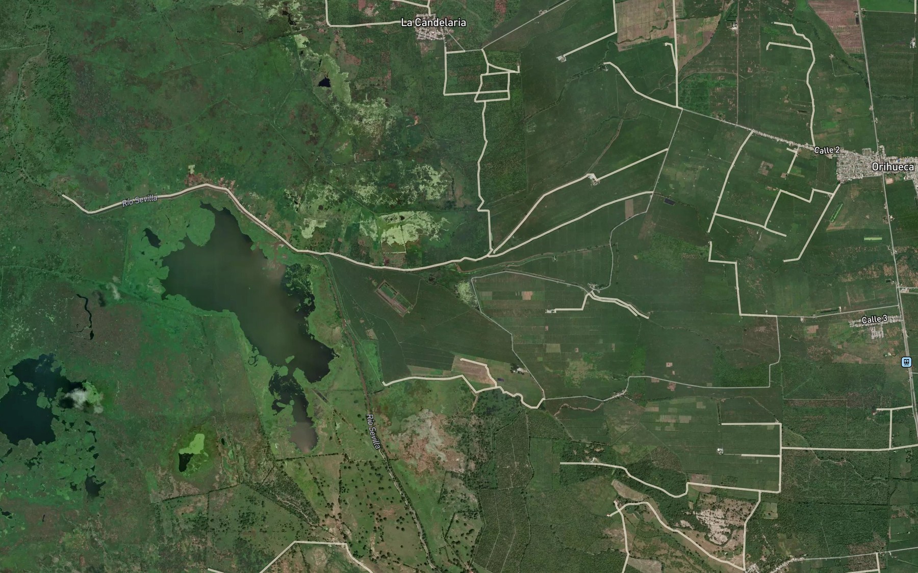 Satellite map of the Quebrada Latal