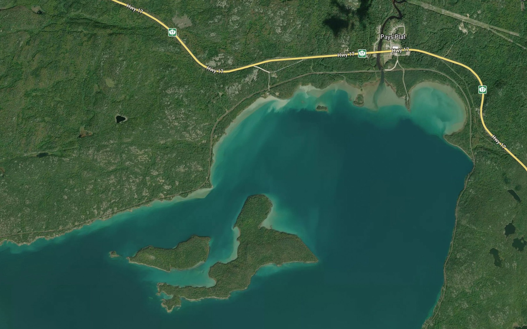 Satellite map of the Nishin Creek