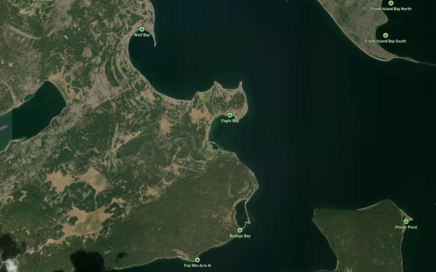 Satellite map of the Eagle Bay