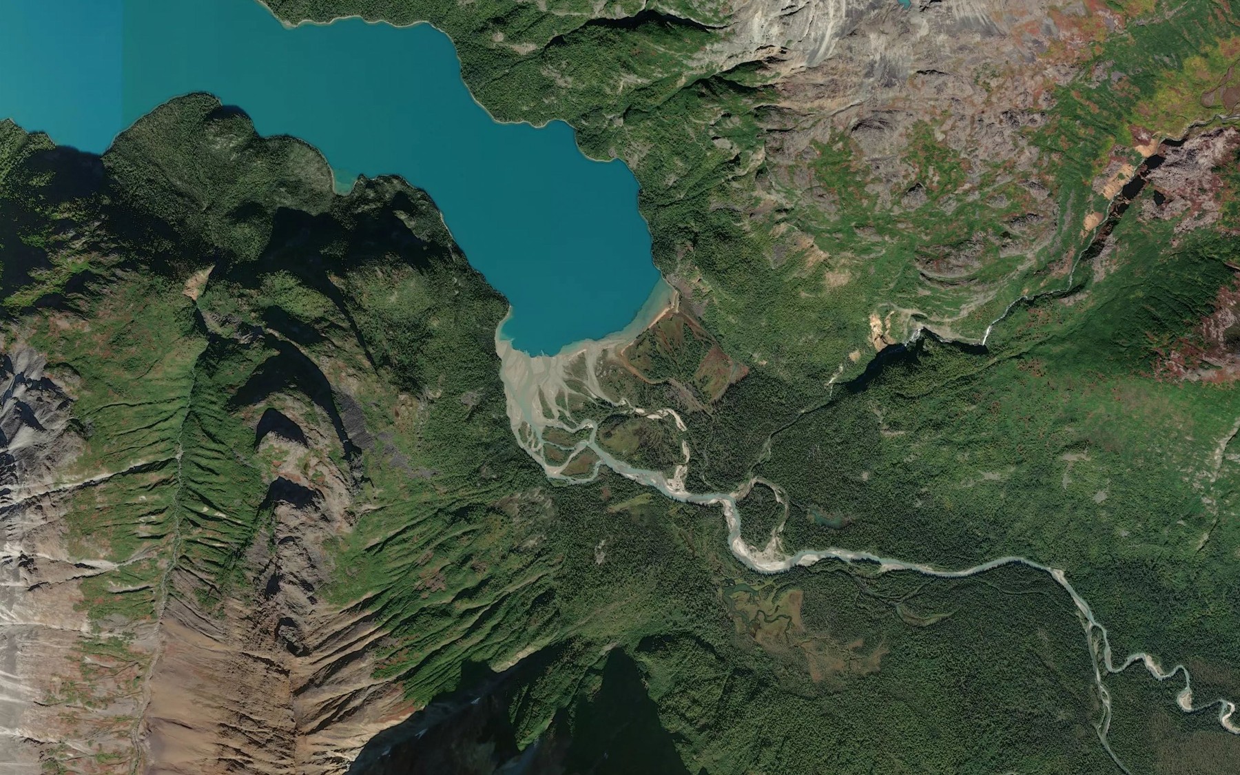 Satellite map of the Ospook Creek