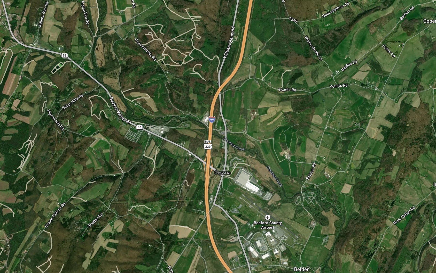 Satellite map of the Oppenheimer Run