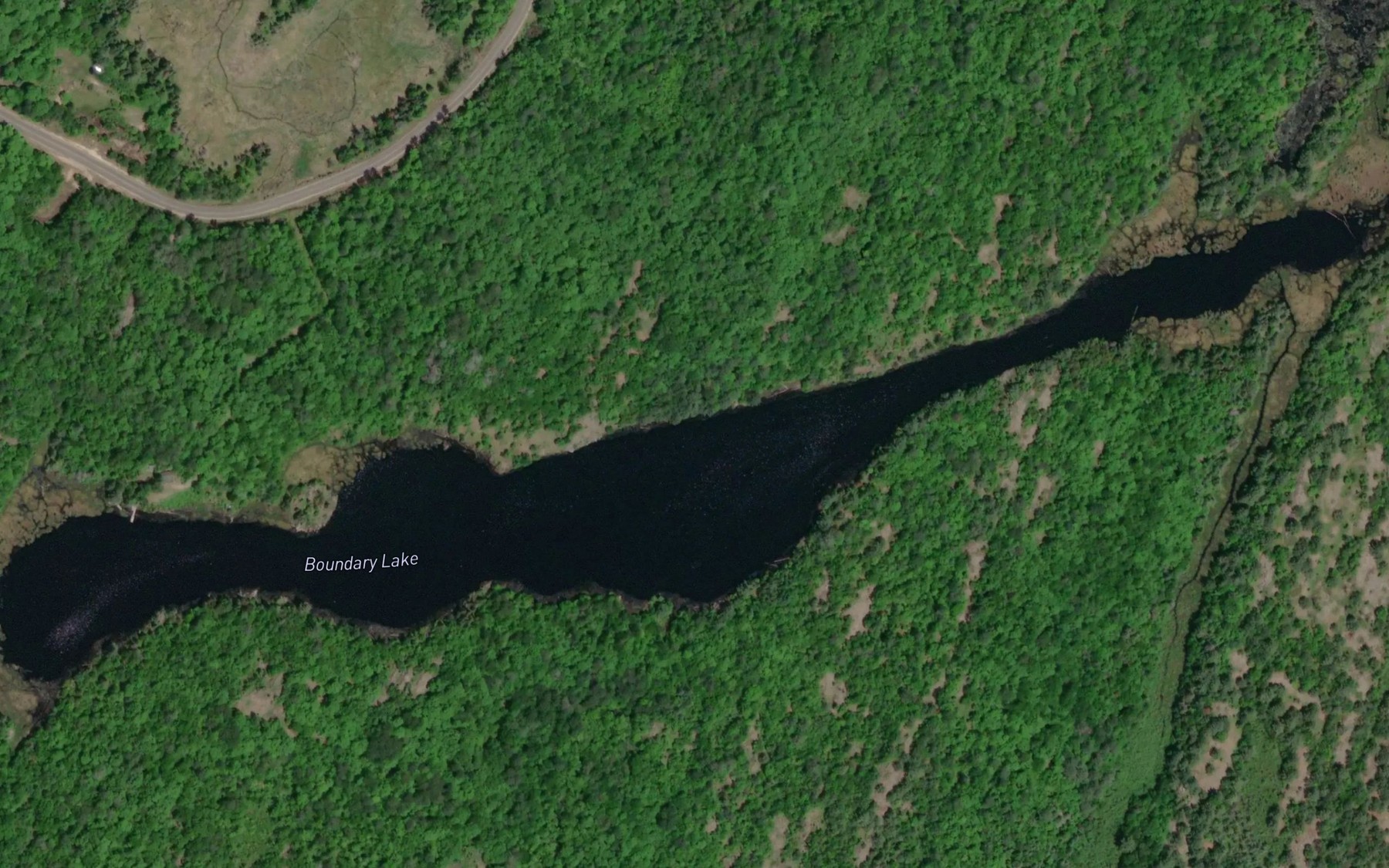 Satellite map of the Boundary Lake