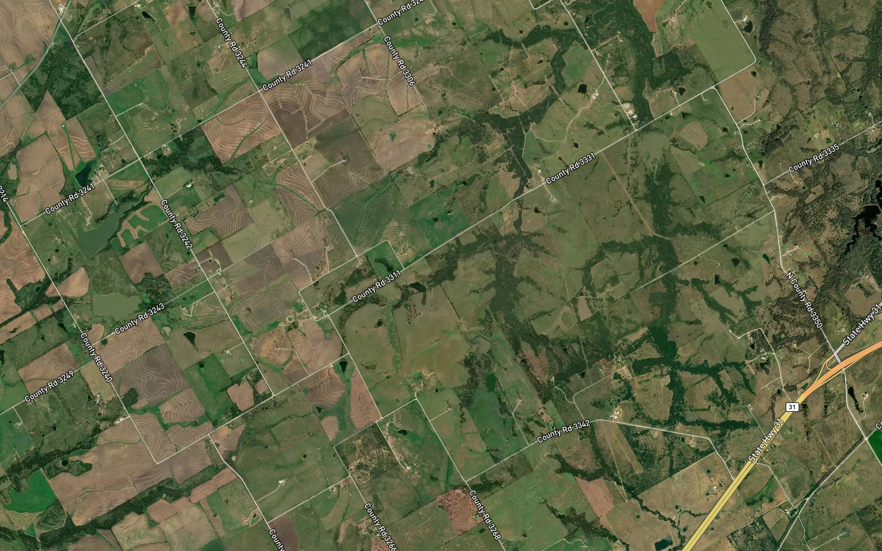 Satellite map of the Soil Conservation Service Site 92c Reservoir