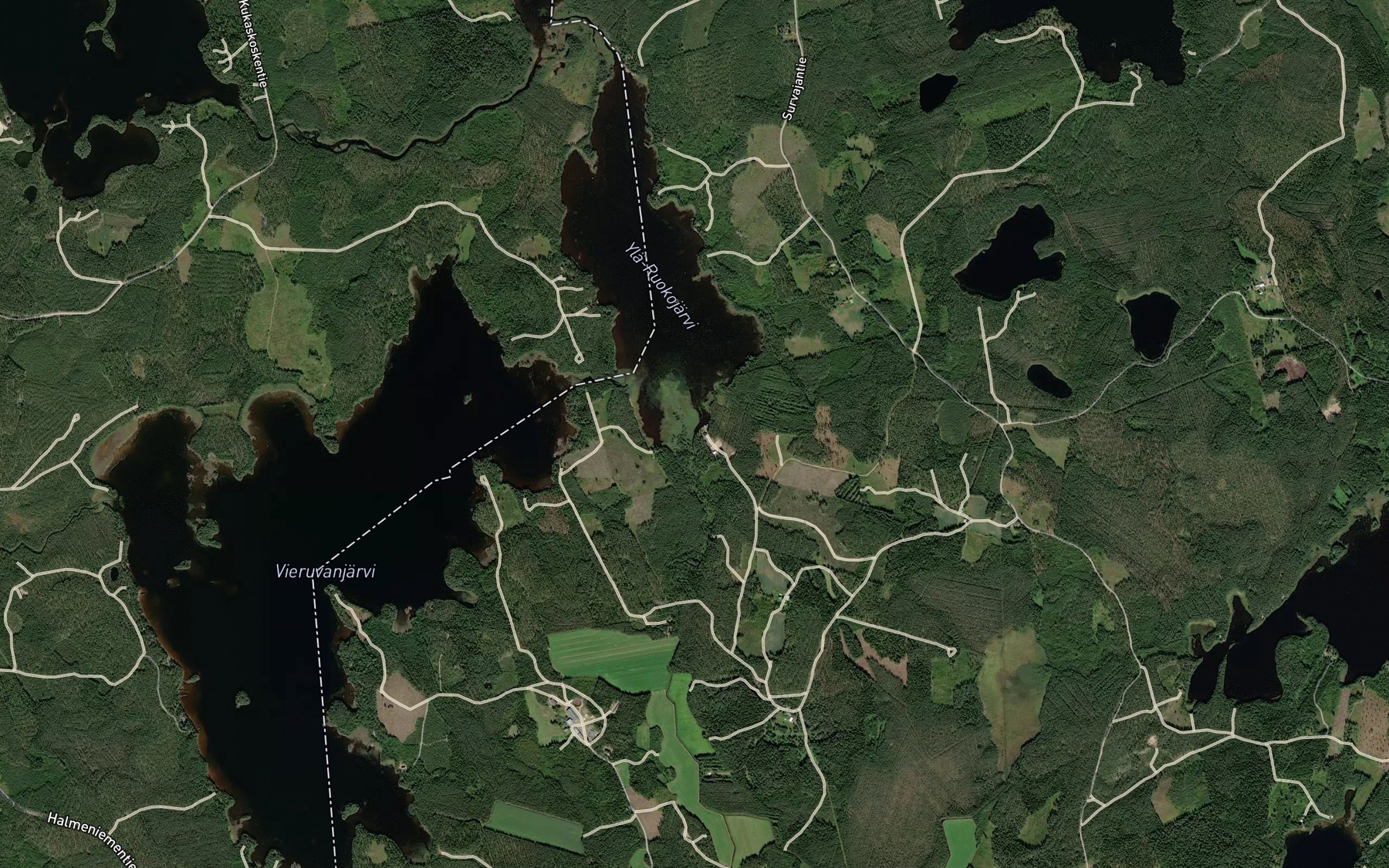 Satellite map of the Virmajoki