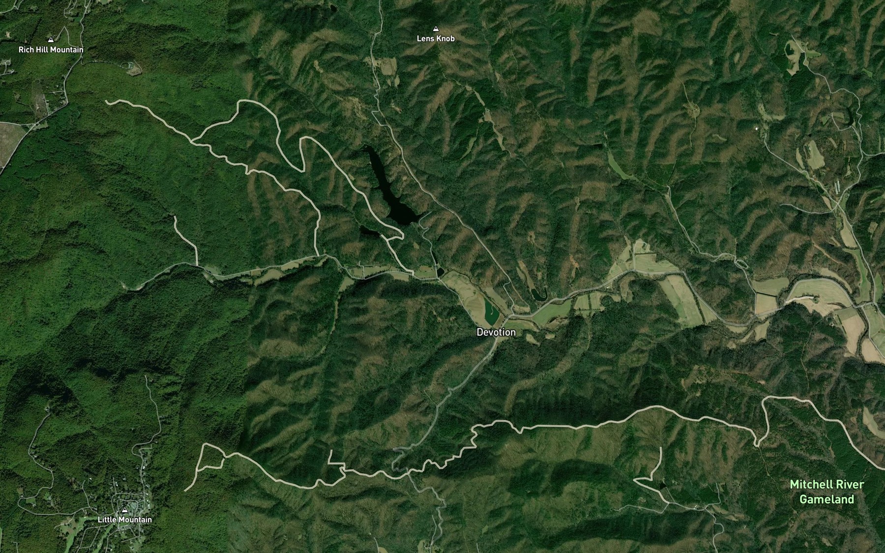 Satellite map of the Mill Creek