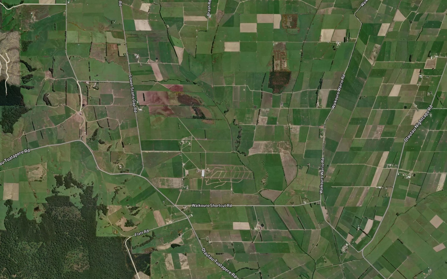 Satellite map of the Otautau Stream