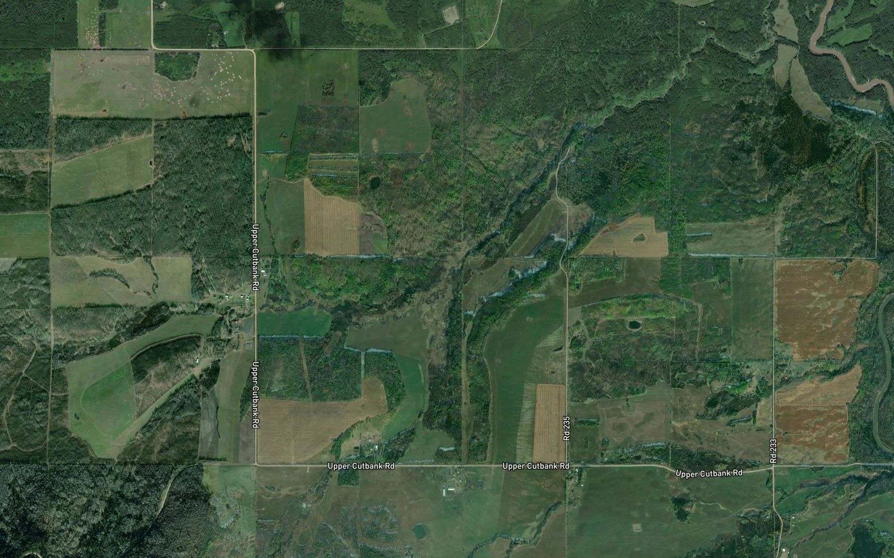 Satellite map of the Reed Creek