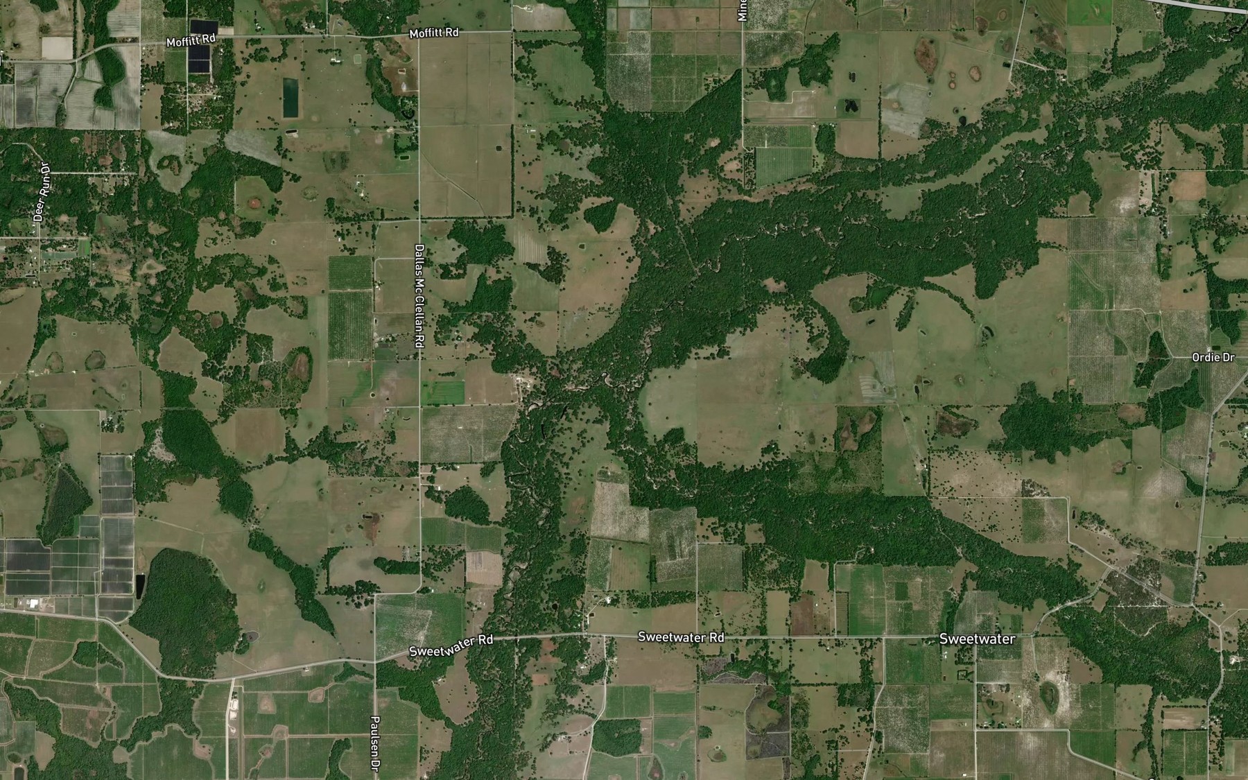 Satellite map of the Oak Creek