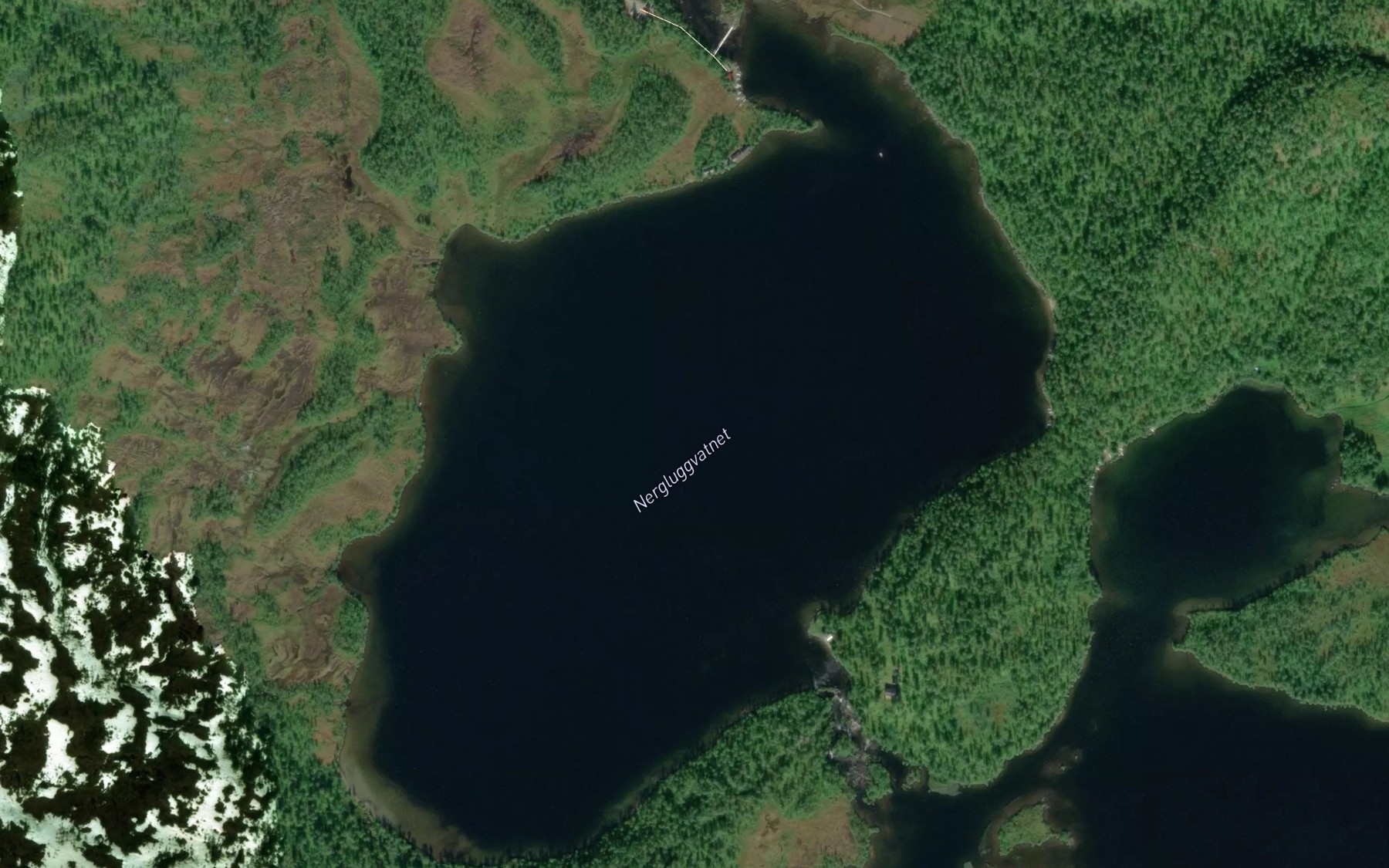 Satellite map of the Nedre Gluggvatnet