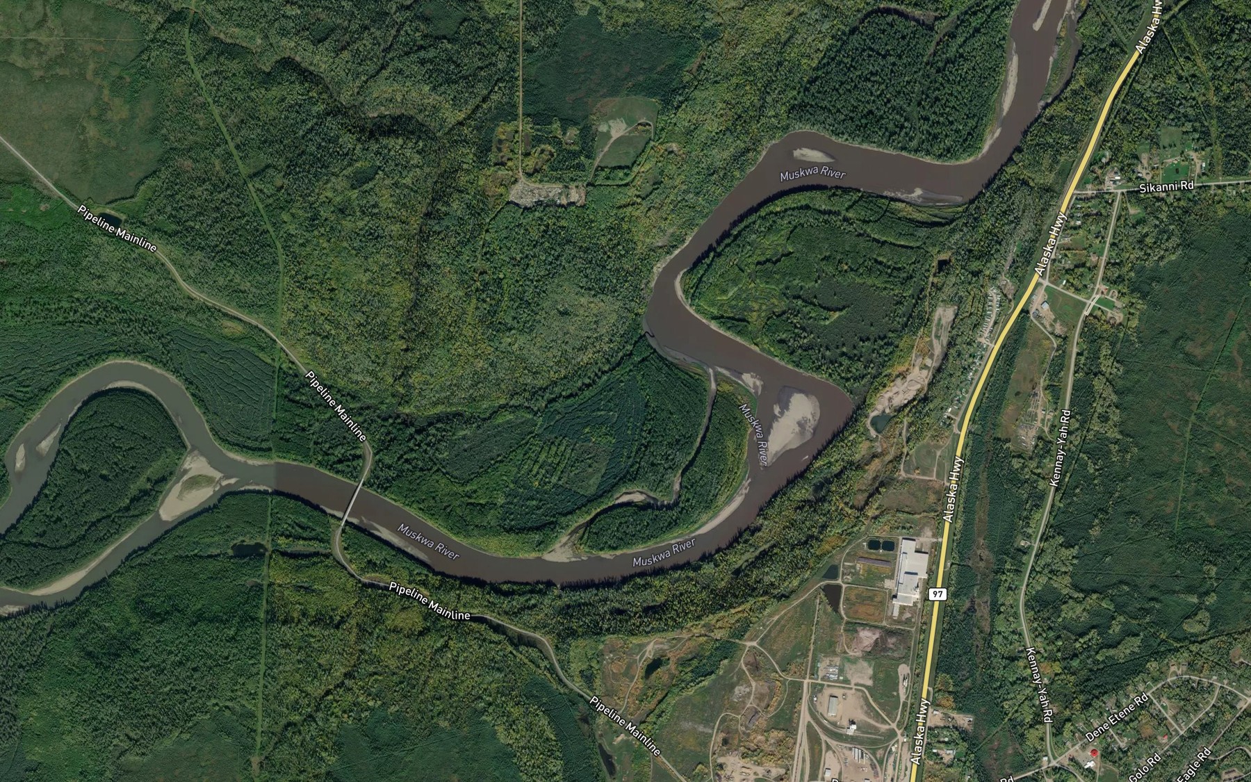 Satellite map of the Pebble Creek