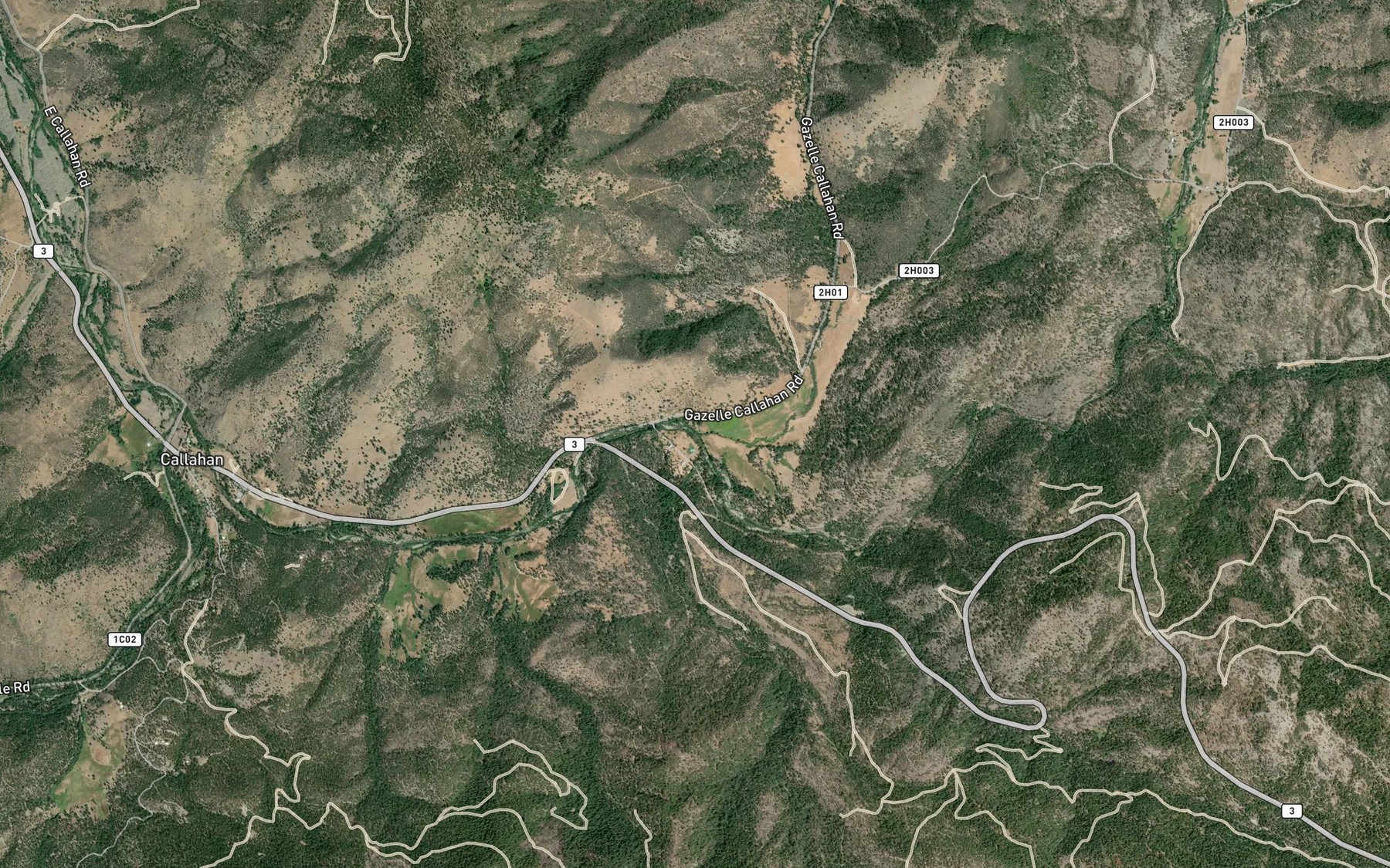 Satellite map of the Noyes Valley Creek