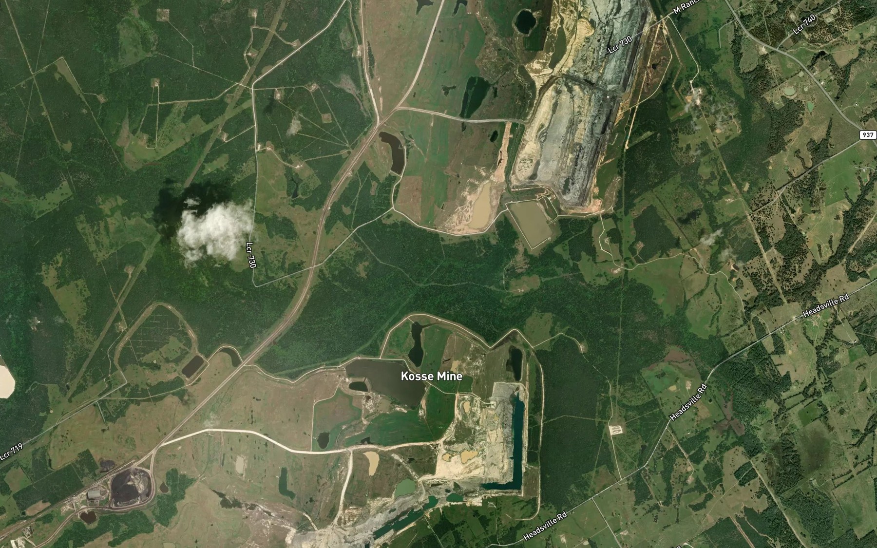 Satellite map of the Cox Creek