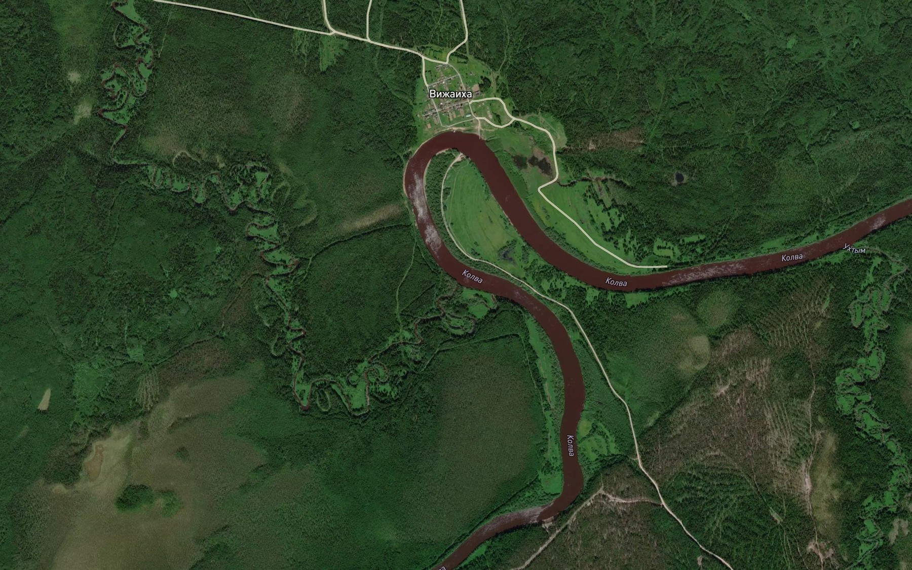 Satellite map of the Vizhaikha