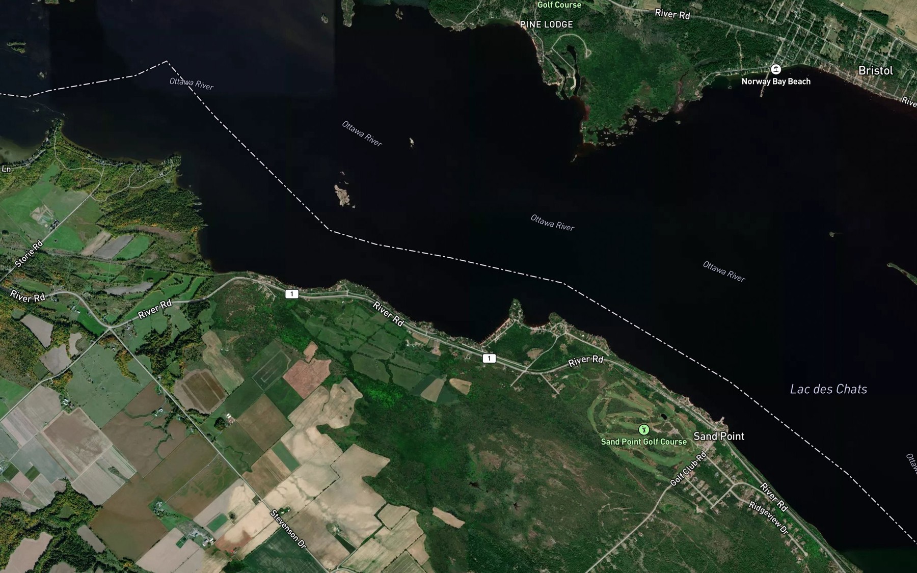 Satellite map of the Rhoddys Bay