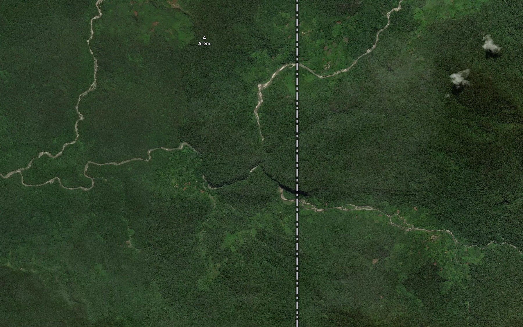 Satellite map of the Kauwol River