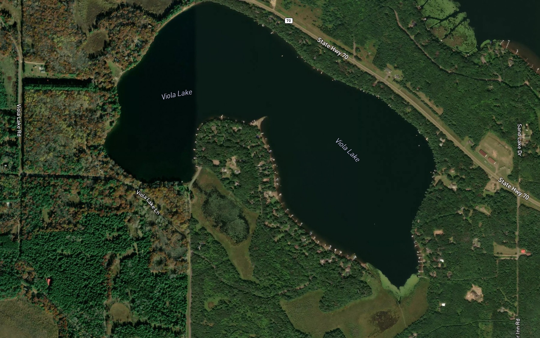 Satellite map of the Viola Lake