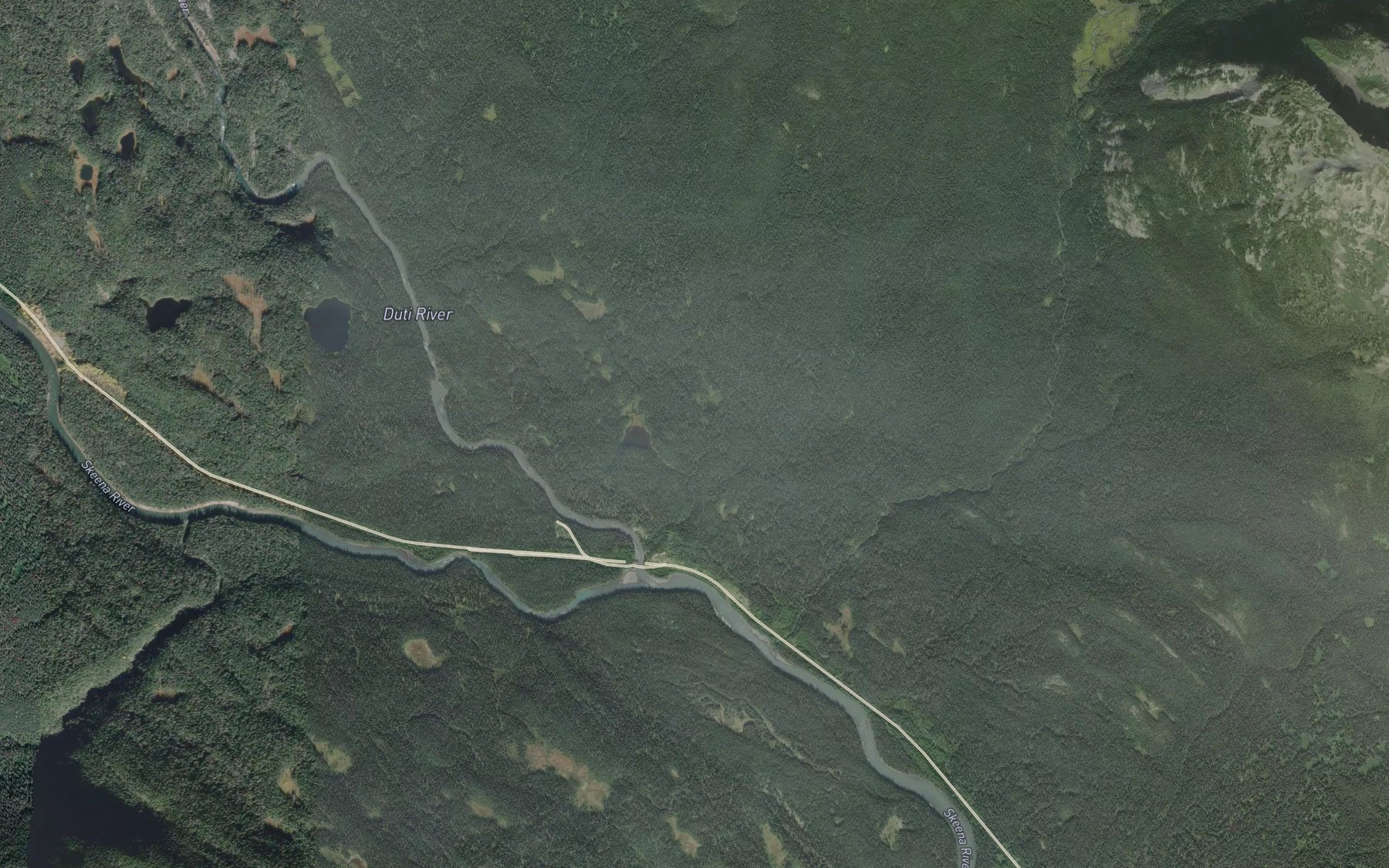 Satellite map of the Duti River