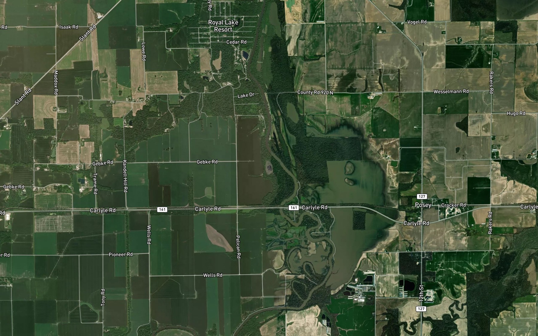 Satellite map of the Townsend Lake