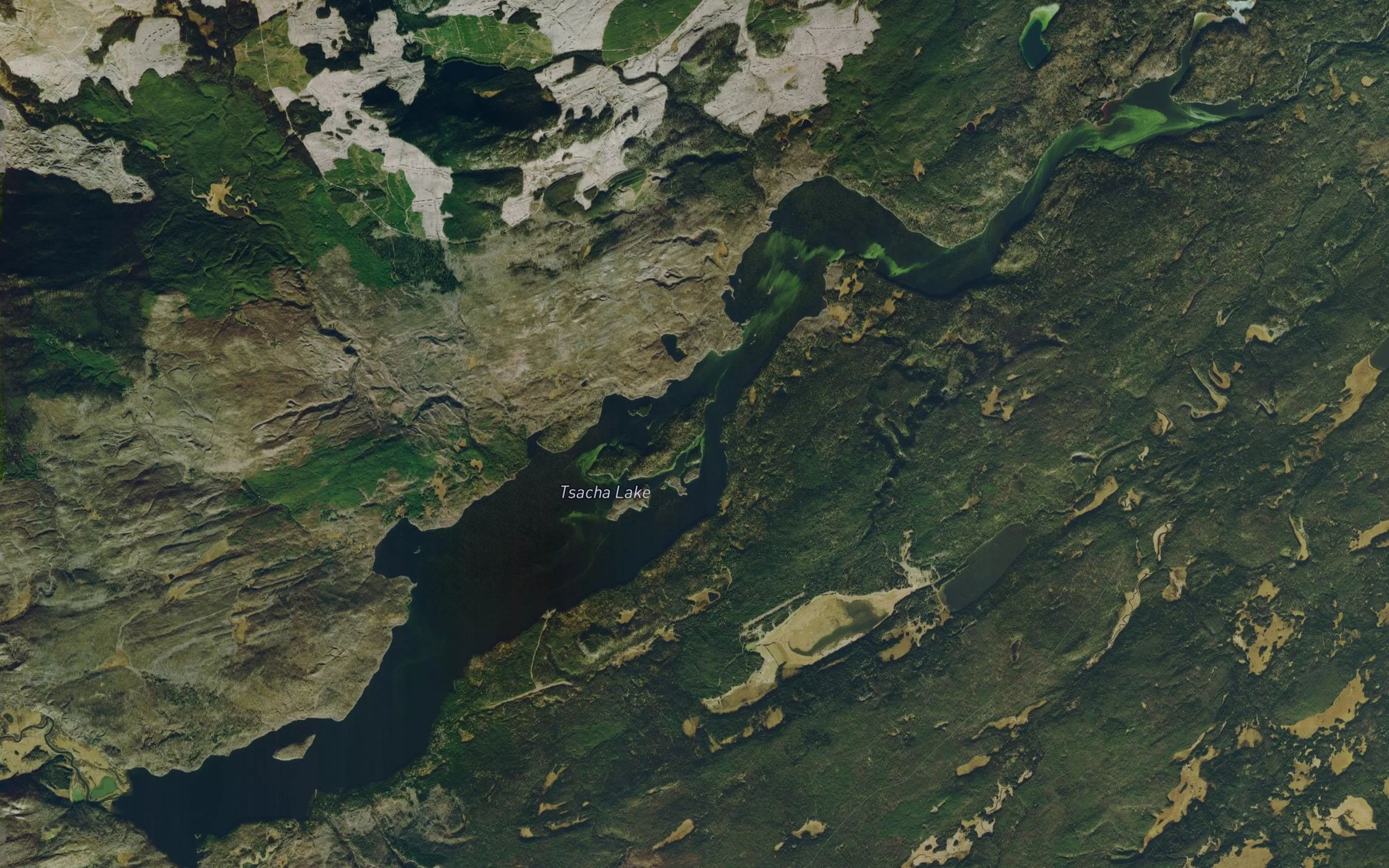 Satellite map of the Tsacha Lake
