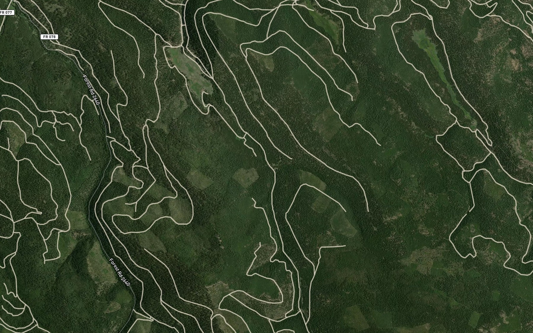 Satellite map of the Savage Creek