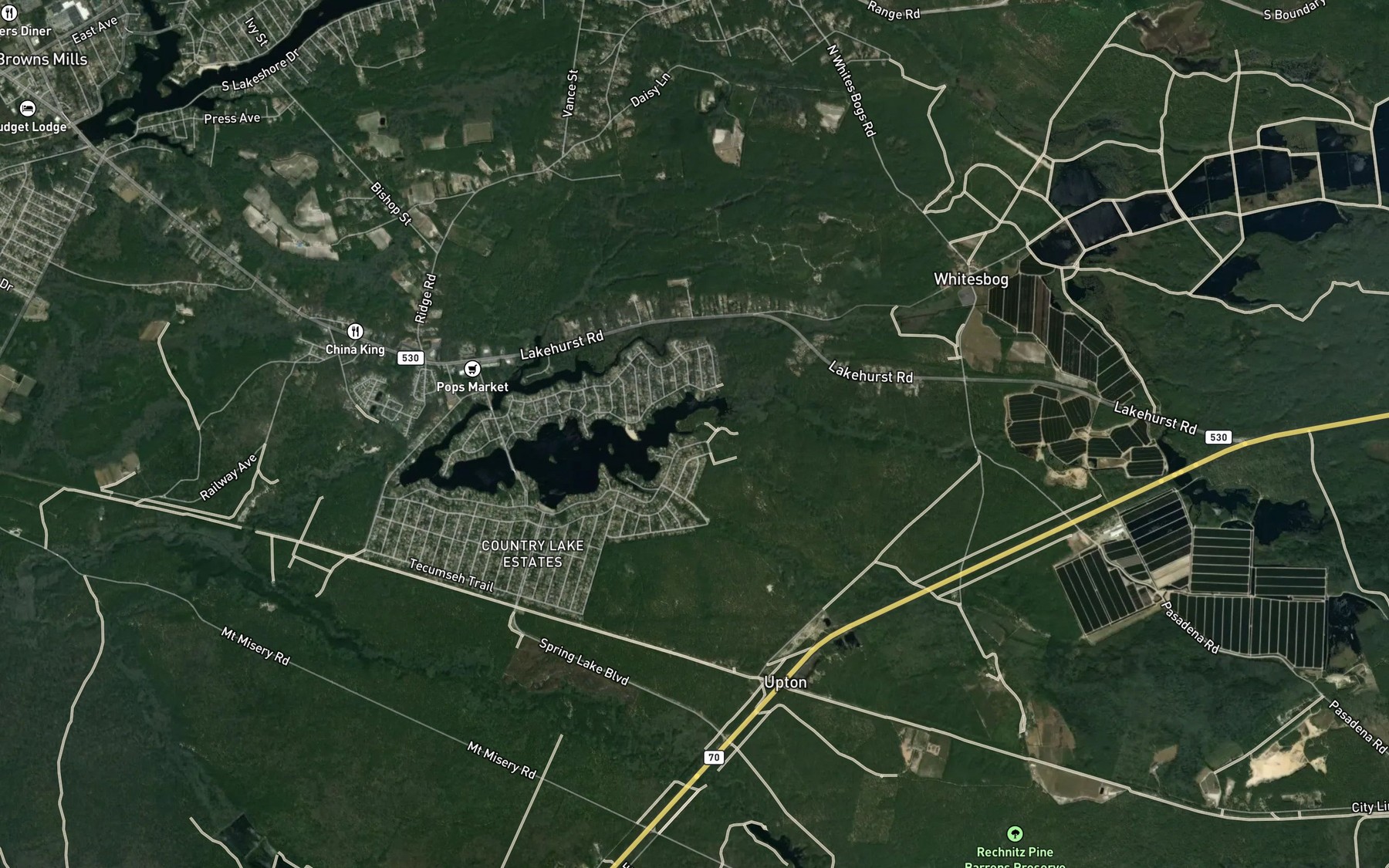 Satellite map of the Baffin Brook