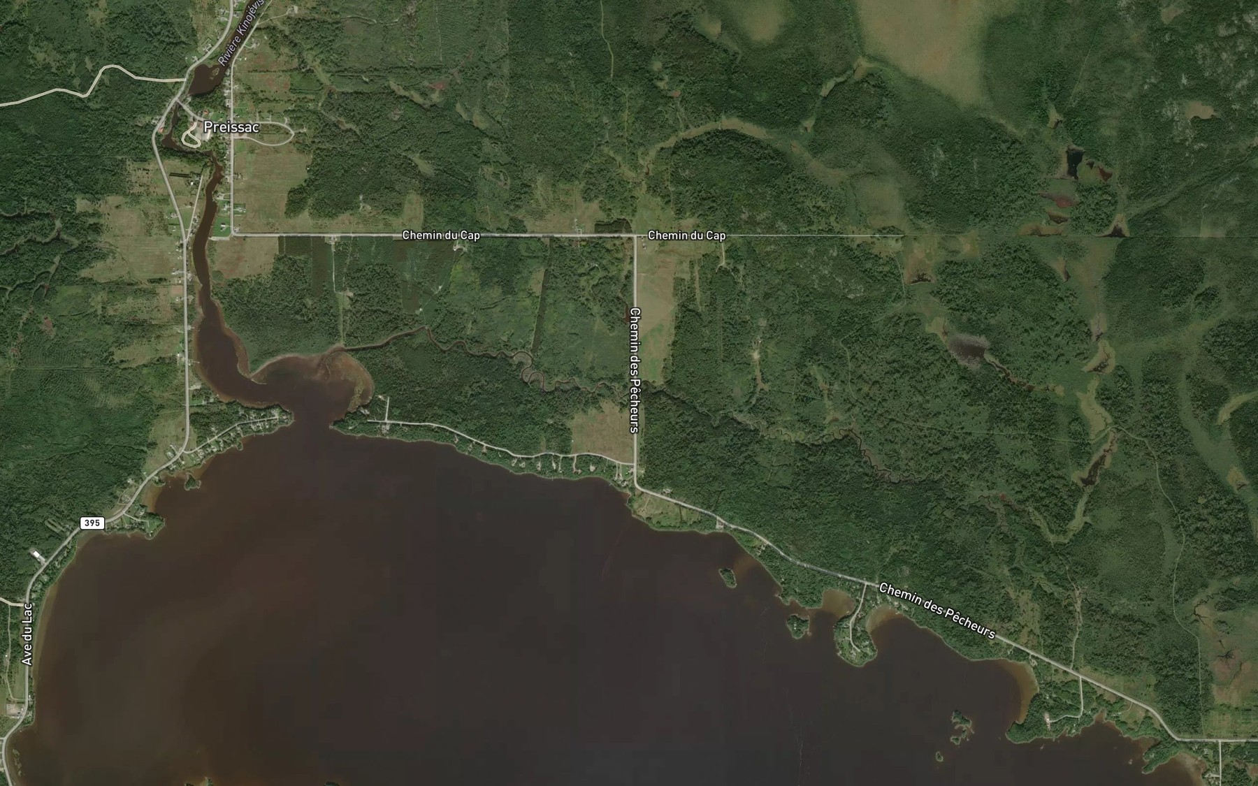 Satellite map of the Ruisseau Mireault