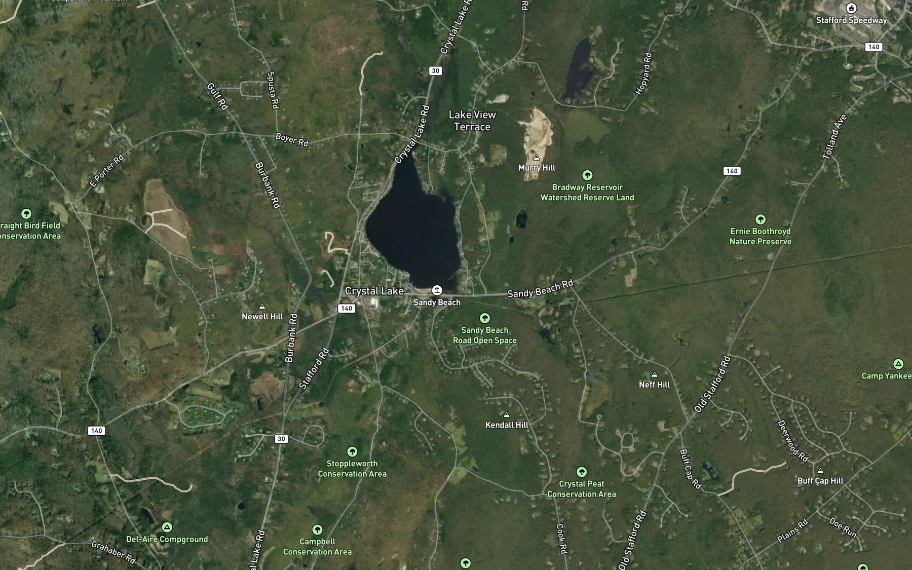 Satellite map of the Aborn Brook